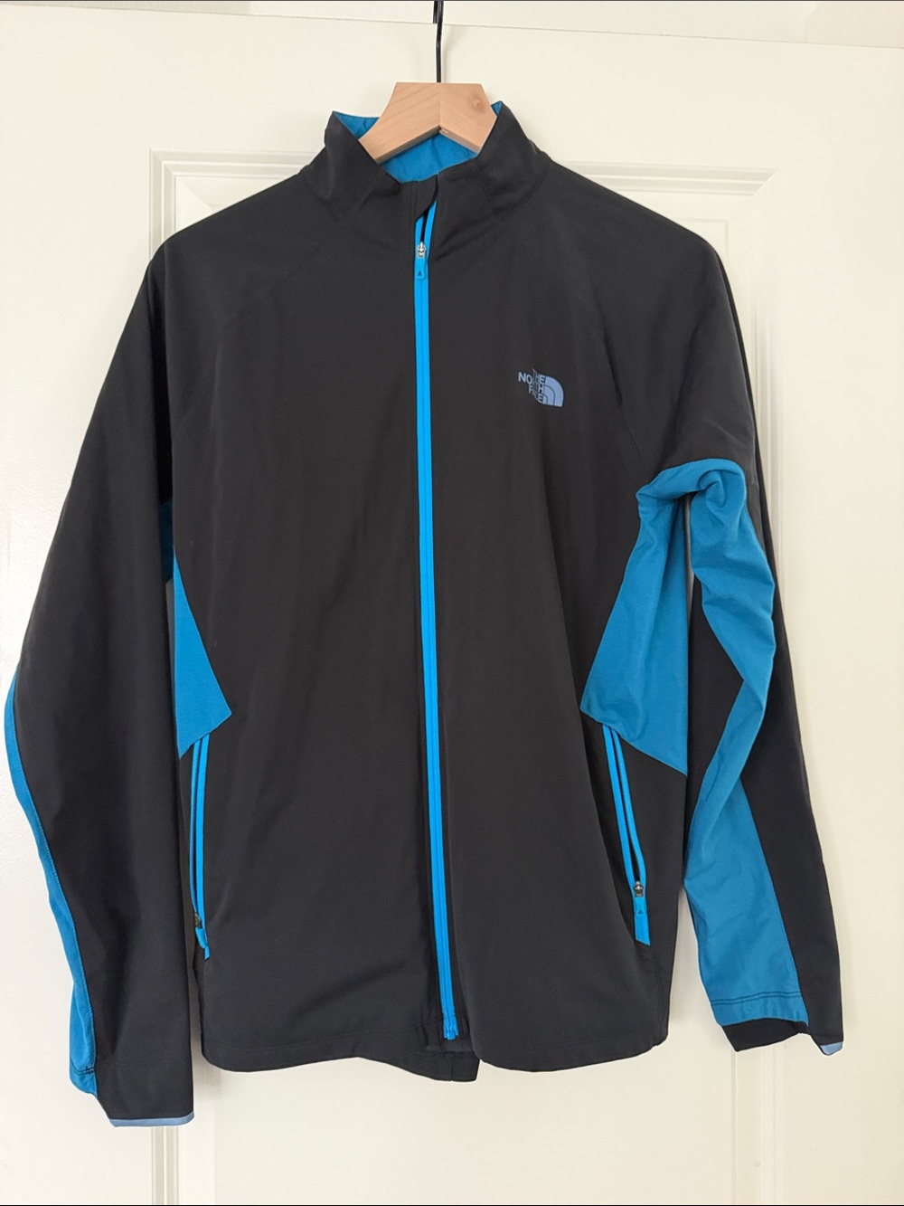 The North Face Black Jacket with Blue Trim